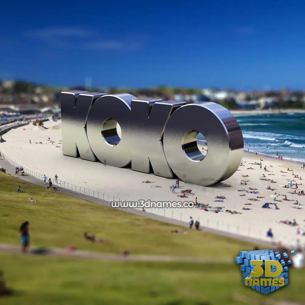 koko in Bondi Beach style - 3D name wallpaper