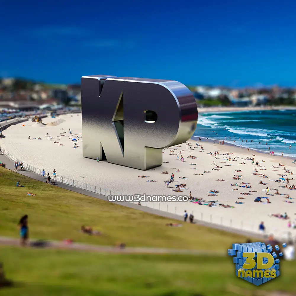 kp in Bondi Beach style - 3D name wallpaper