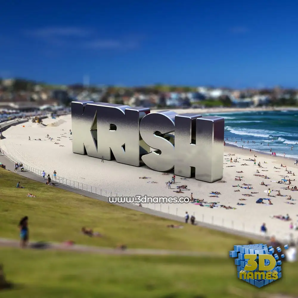 krish in Bondi Beach style - 3D name wallpaper