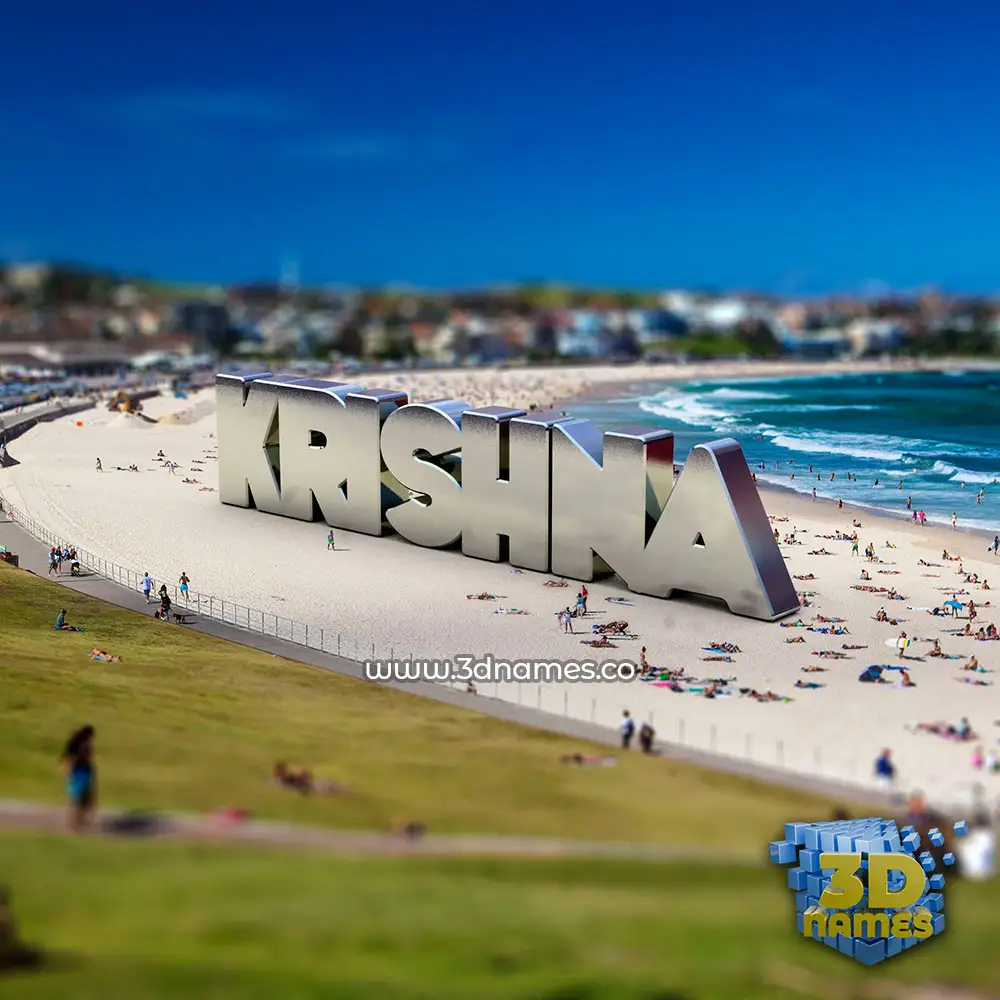 krishna in Bondi Beach style - 3D name wallpaper