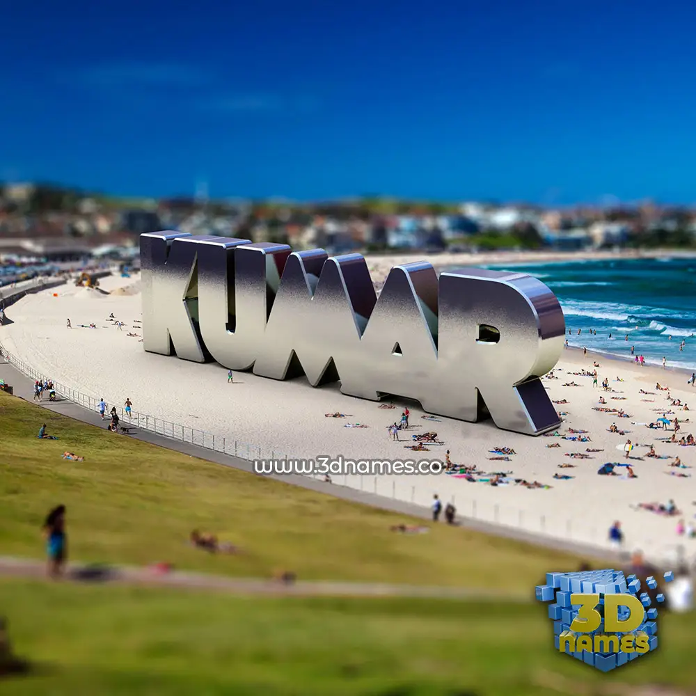 kumar in Bondi Beach style - 3D name wallpaper