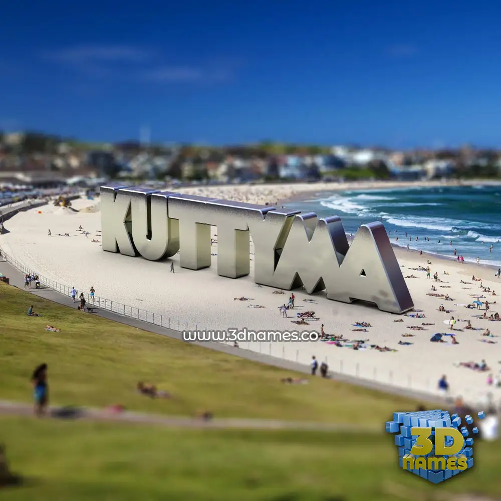 kuttyma in Bondi Beach style - 3D name wallpaper