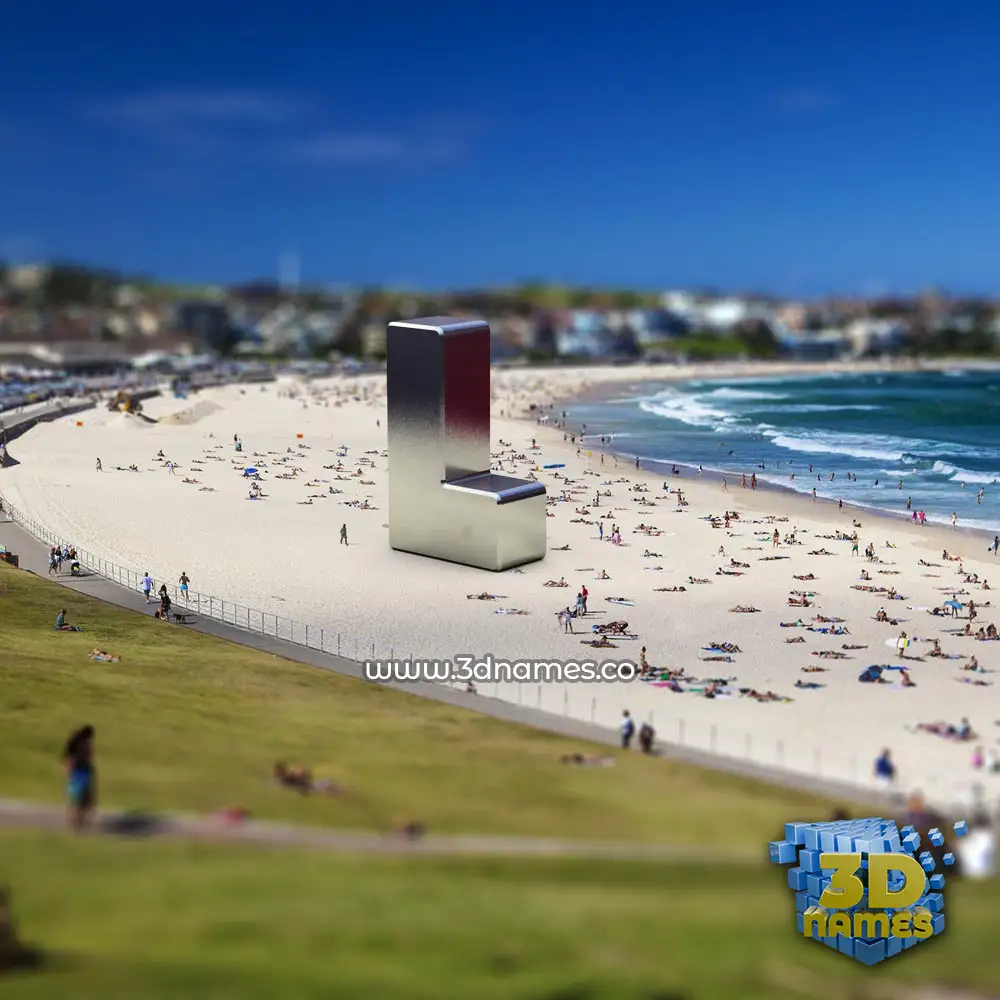 l in Bondi Beach style - 3D name wallpaper