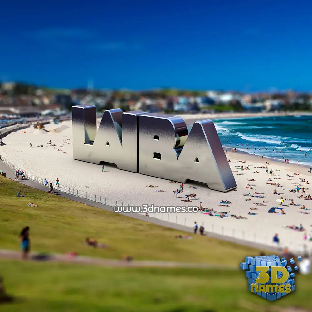 laiba in Bondi Beach style - 3D name wallpaper