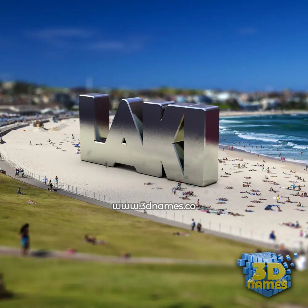 laki in Bondi Beach style - 3D name wallpaper