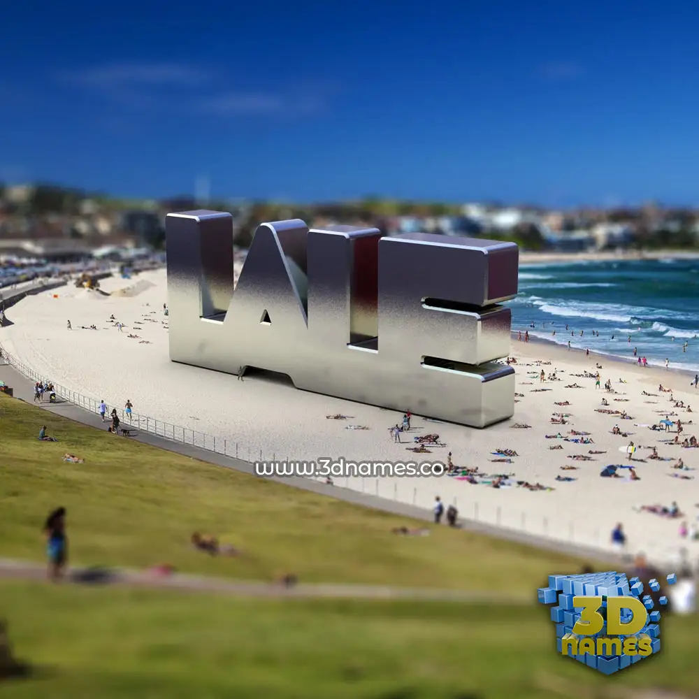 lale in Bondi Beach style - 3D name wallpaper