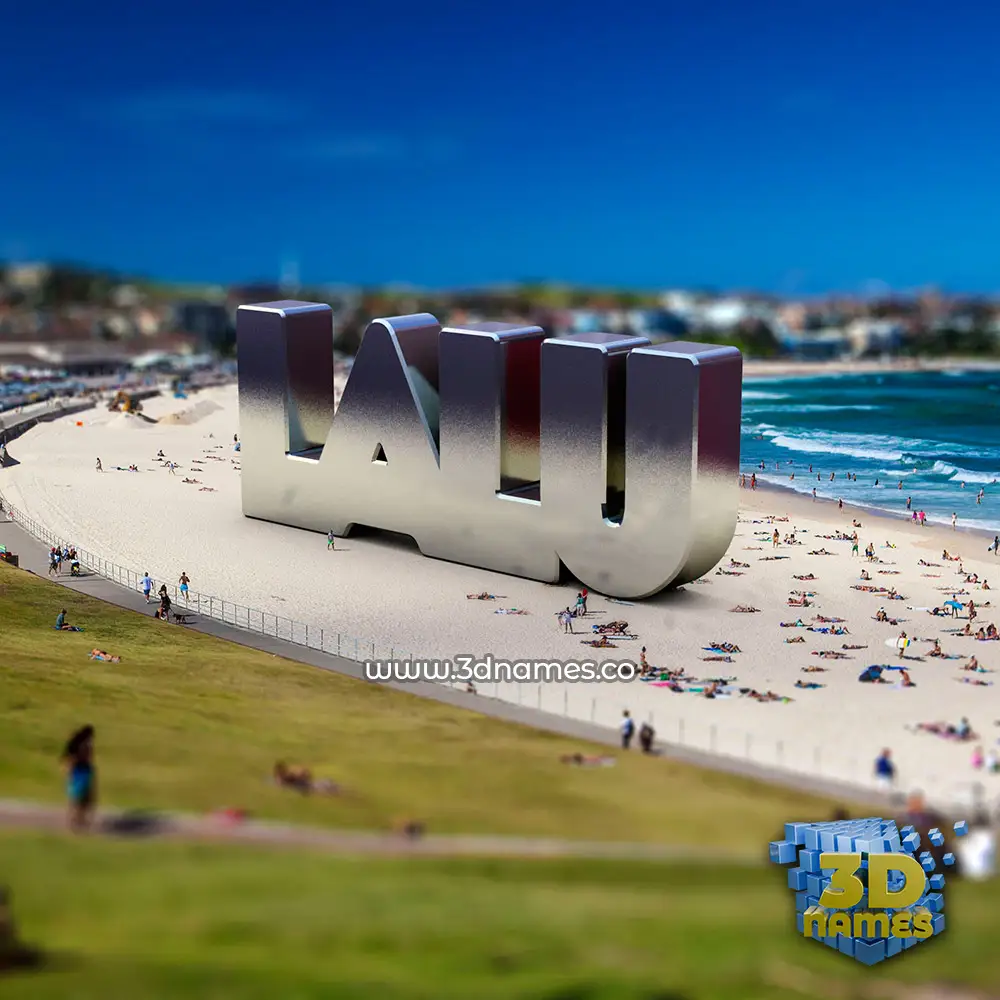 lalu in Bondi Beach style - 3D name wallpaper