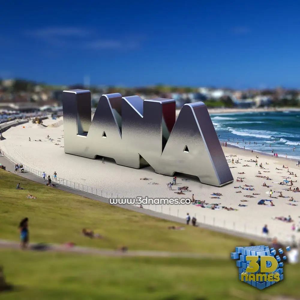 lana in Bondi Beach style - 3D name wallpaper