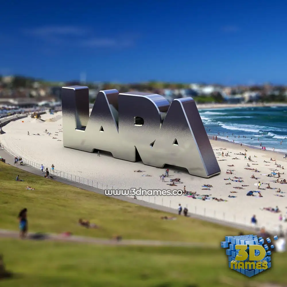 lara in Bondi Beach style - 3D name wallpaper