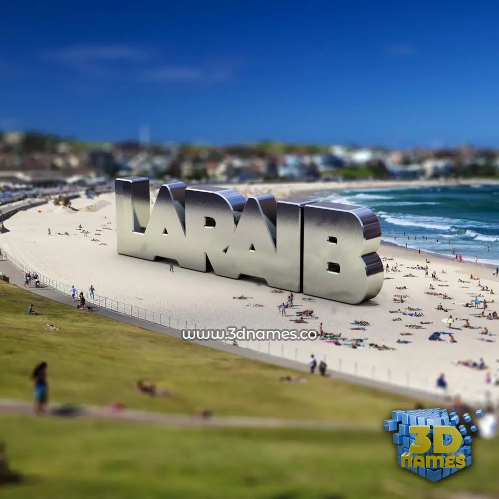 laraib in Bondi Beach style - 3D name wallpaper