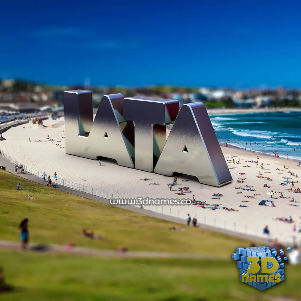 lata in Bondi Beach style - 3D name wallpaper