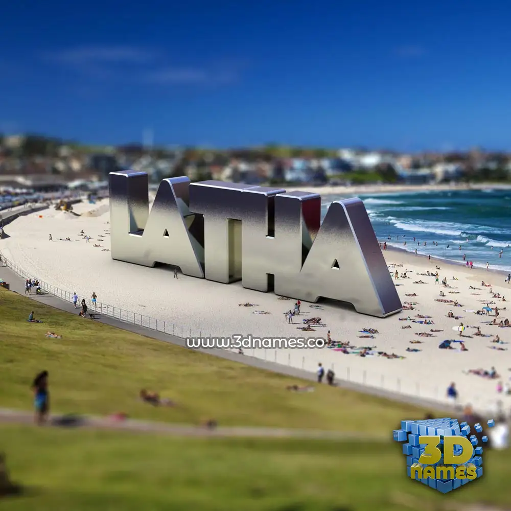 latha in Bondi Beach style - 3D name wallpaper