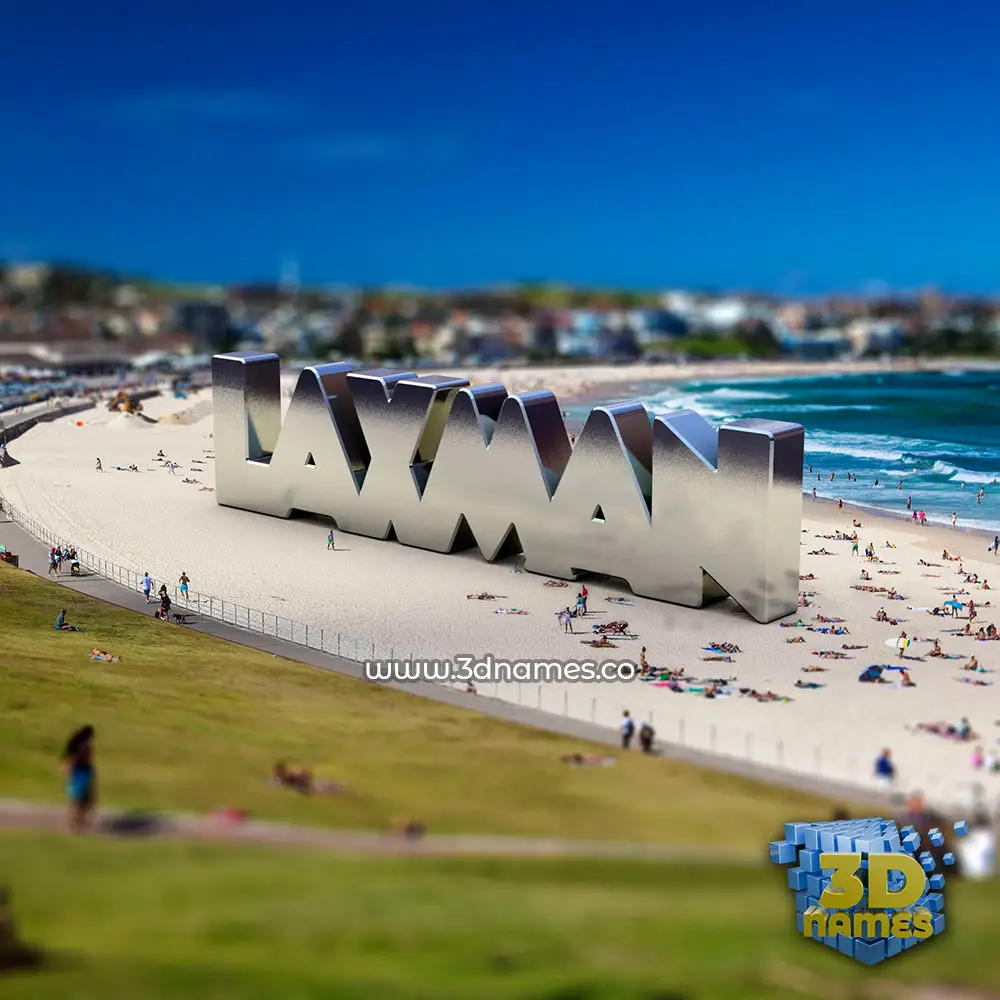 laxman in Bondi Beach style - 3D name wallpaper
