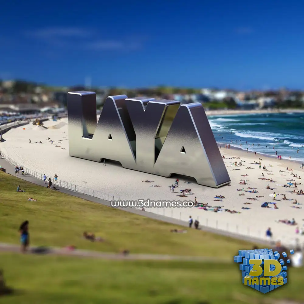 laya in Bondi Beach style - 3D name wallpaper
