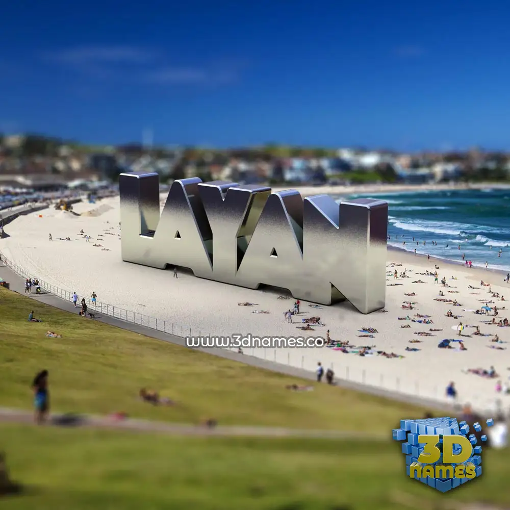 layan in Bondi Beach style - 3D name wallpaper