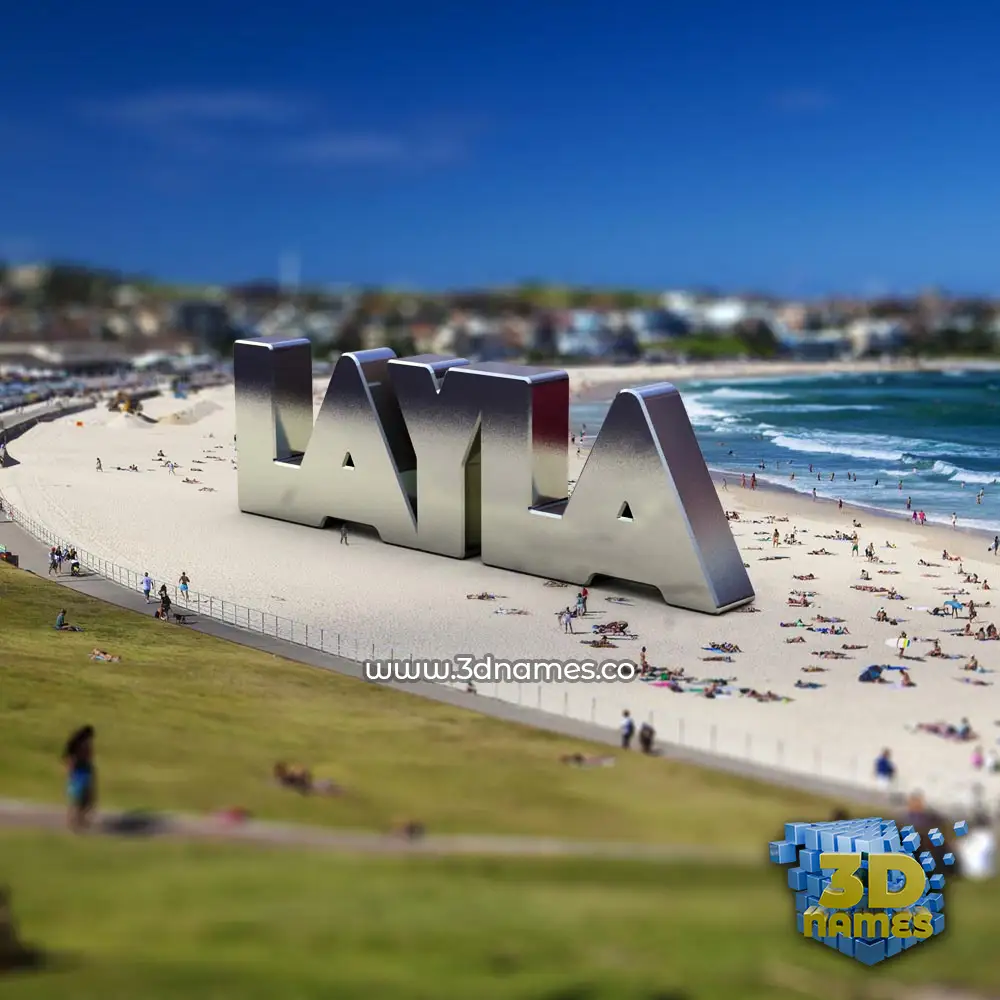 layla in Bondi Beach style - 3D name wallpaper