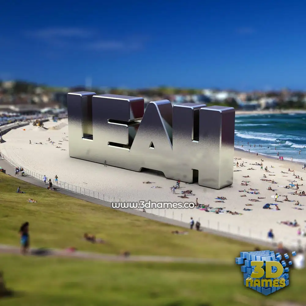 leah in Bondi Beach style - 3D name wallpaper