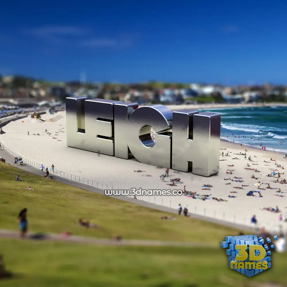 leigh in Bondi Beach style - 3D name wallpaper