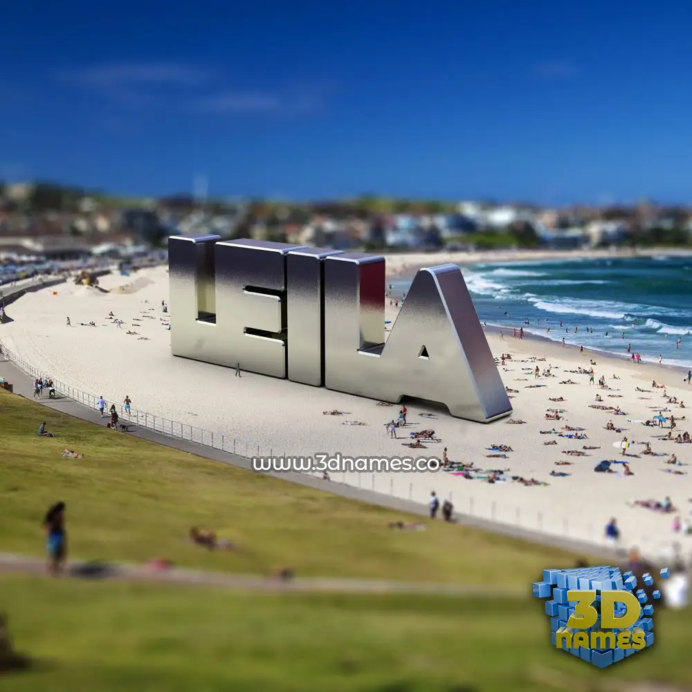 leila in Bondi Beach style - 3D name wallpaper