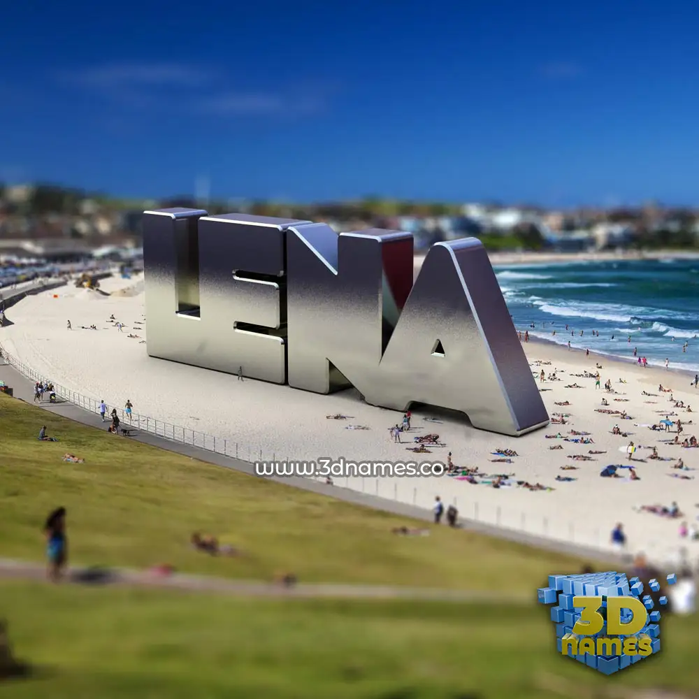 lena in Bondi Beach style - 3D name wallpaper