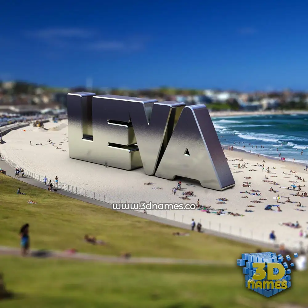 leva in Bondi Beach style - 3D name wallpaper