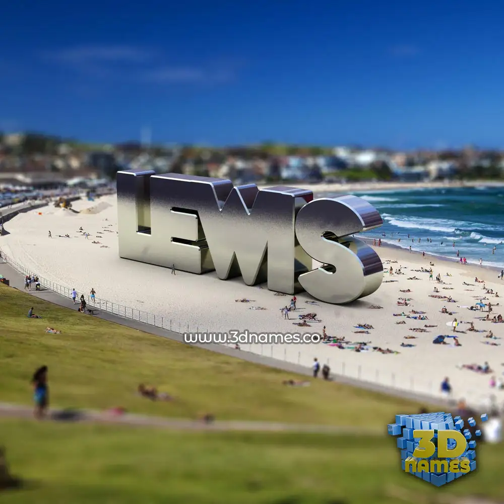 lewis in Bondi Beach style - 3D name wallpaper