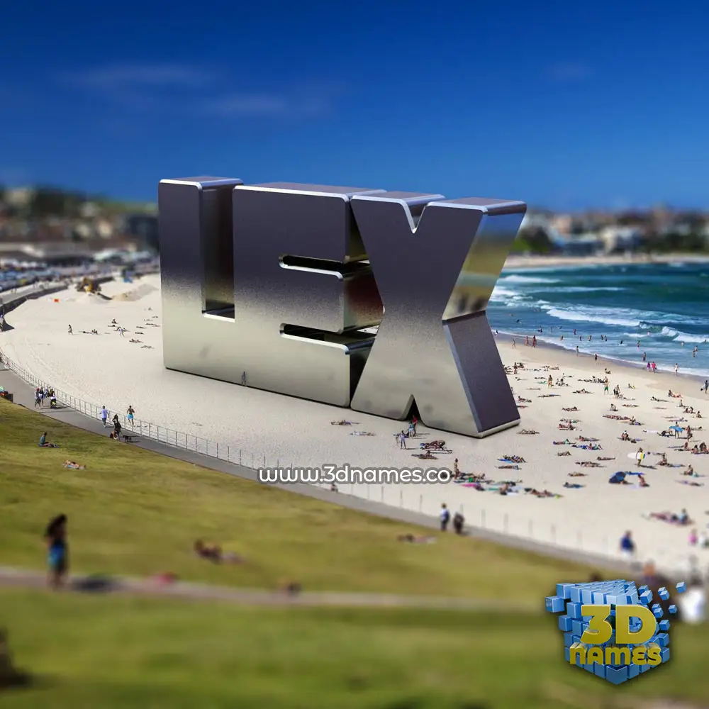 lex in Bondi Beach style - 3D name wallpaper