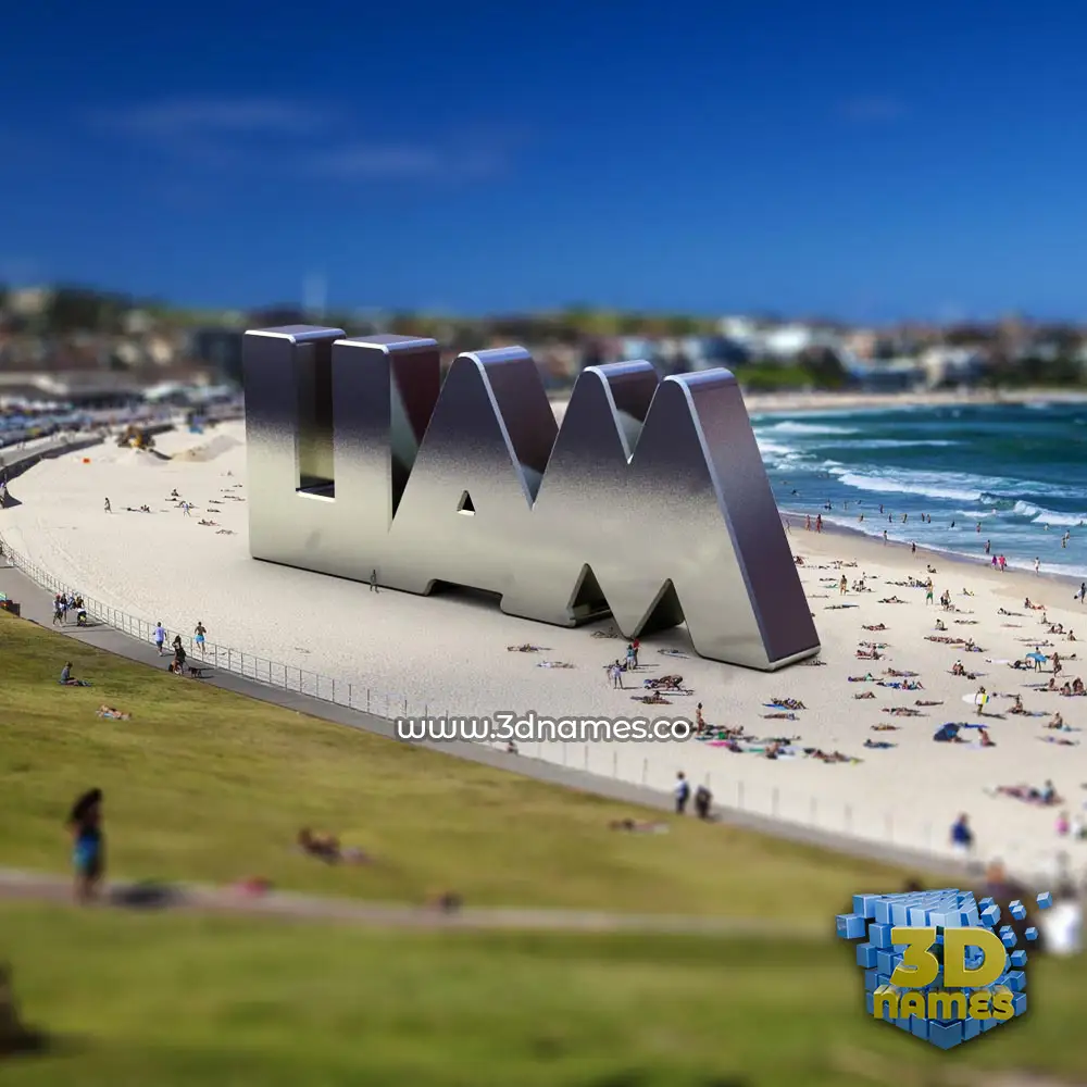 liam in Bondi Beach style - 3D name wallpaper