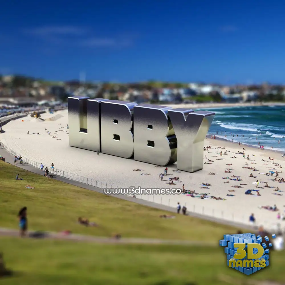libby in Bondi Beach style - 3D name wallpaper