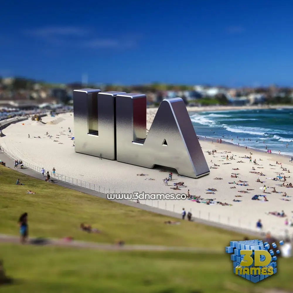 lila in Bondi Beach style - 3D name wallpaper
