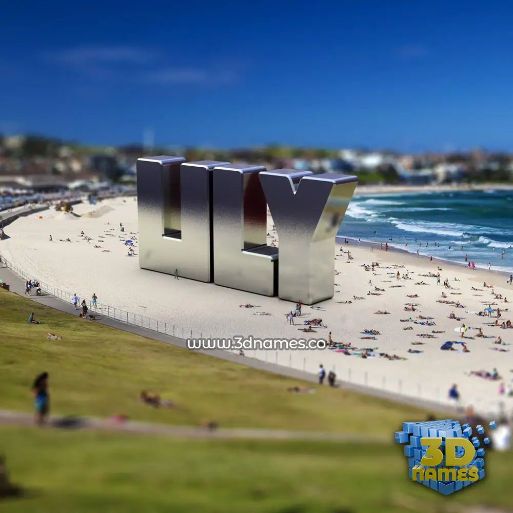 lily in Bondi Beach style - 3D name wallpaper