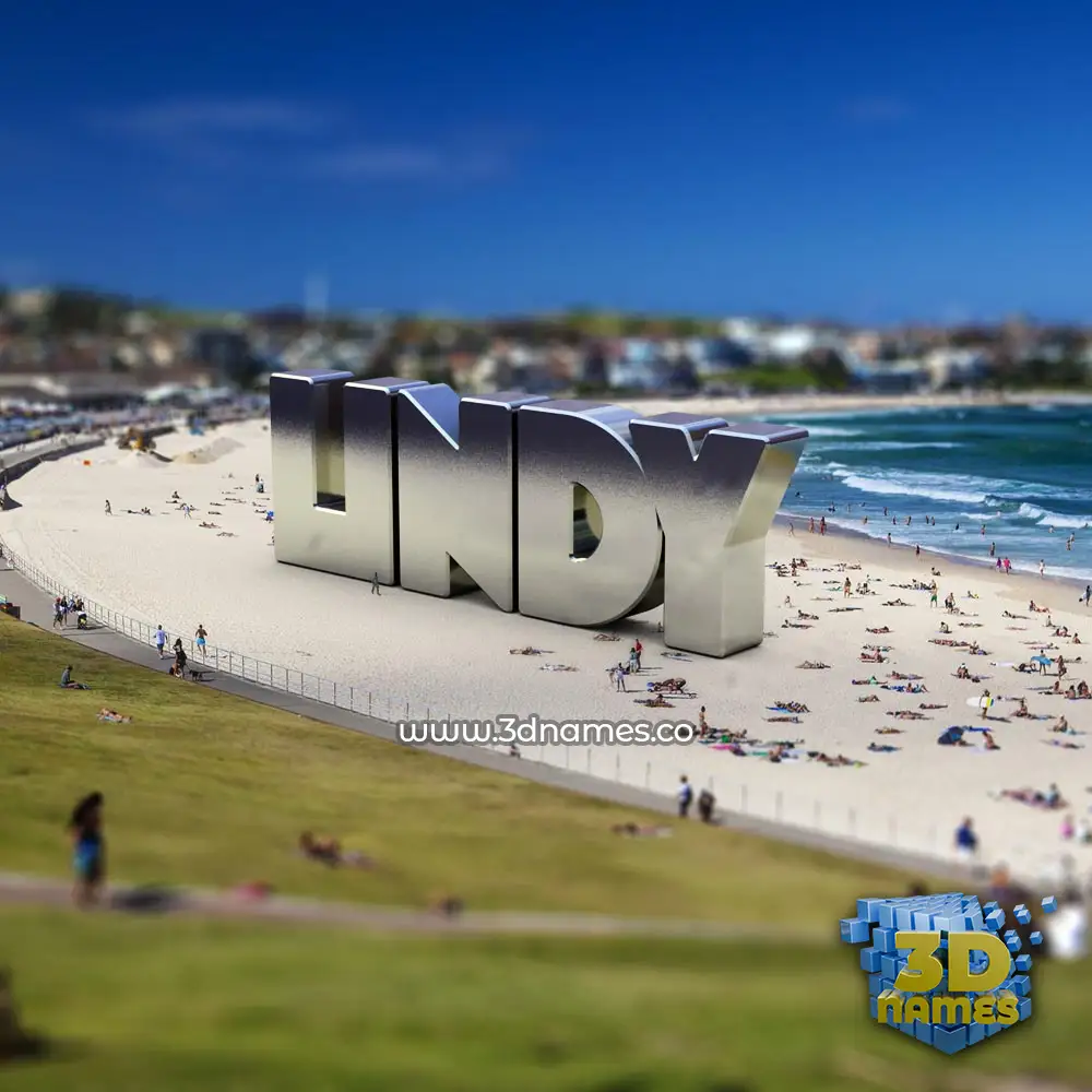 lindy in Bondi Beach style - 3D name wallpaper