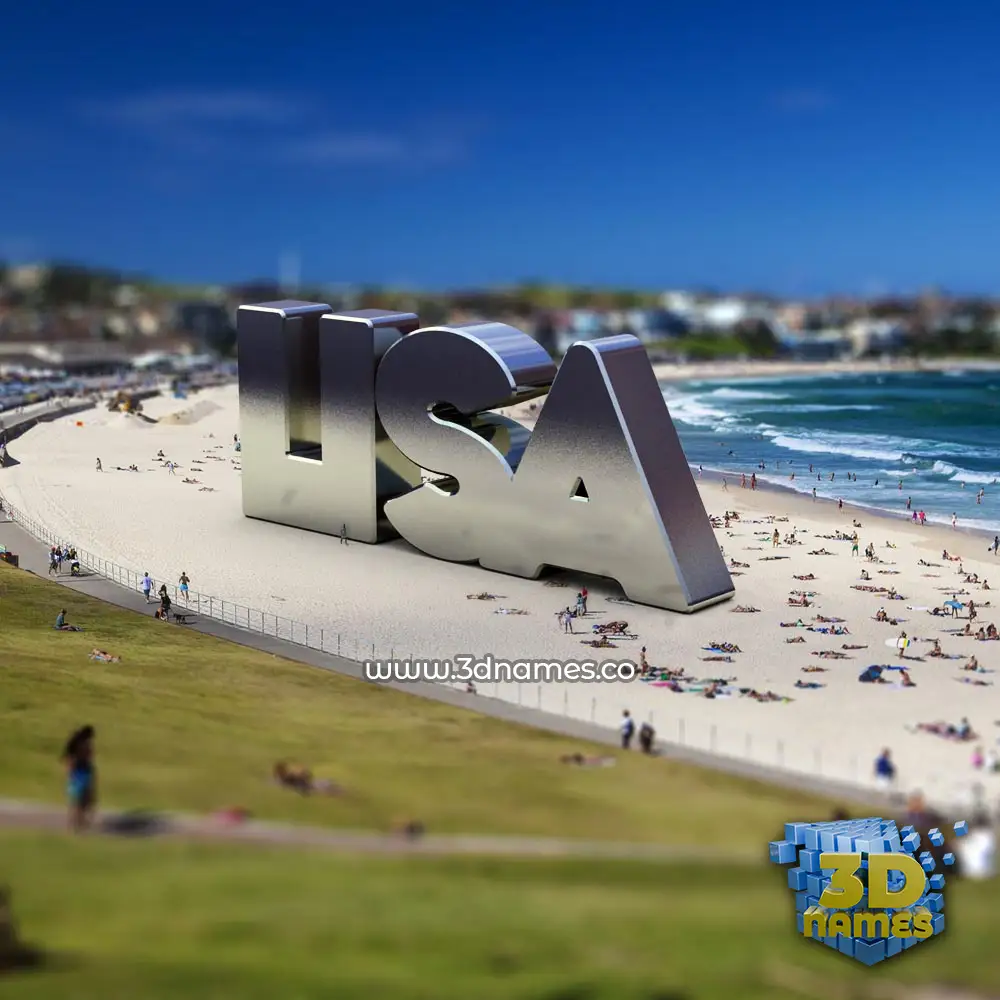 lisa in Bondi Beach style - 3D name wallpaper