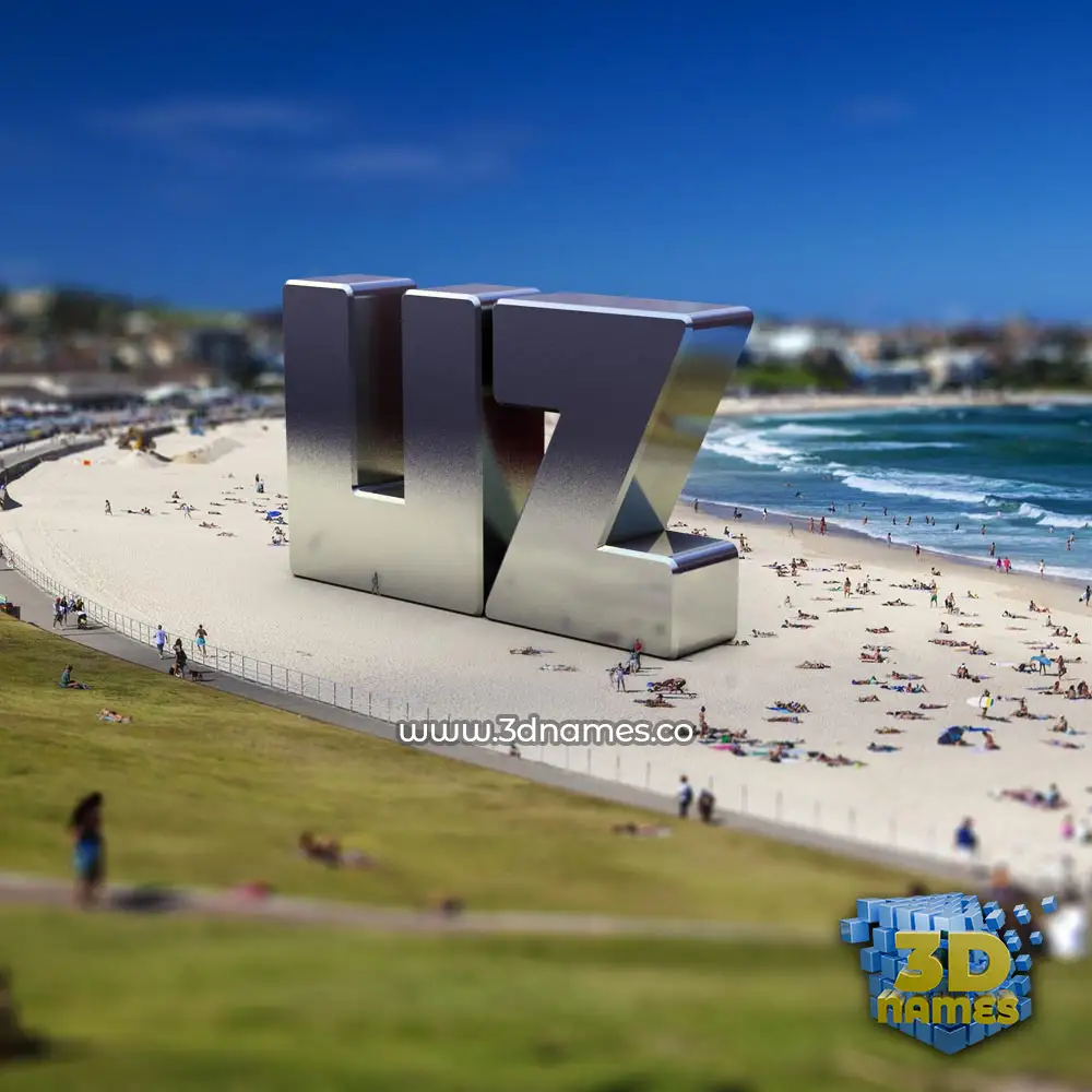liz in Bondi Beach style - 3D name wallpaper