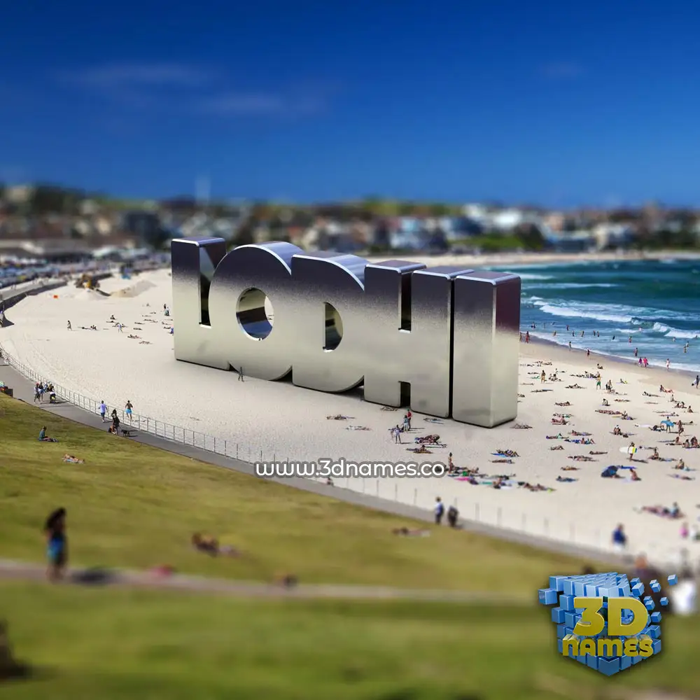 lodhi in Bondi Beach style - 3D name wallpaper