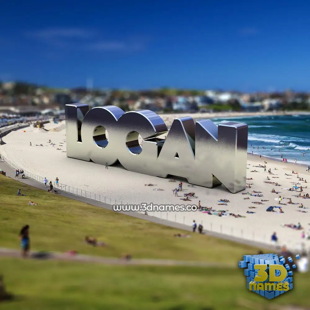 logan in Bondi Beach style - 3D name wallpaper