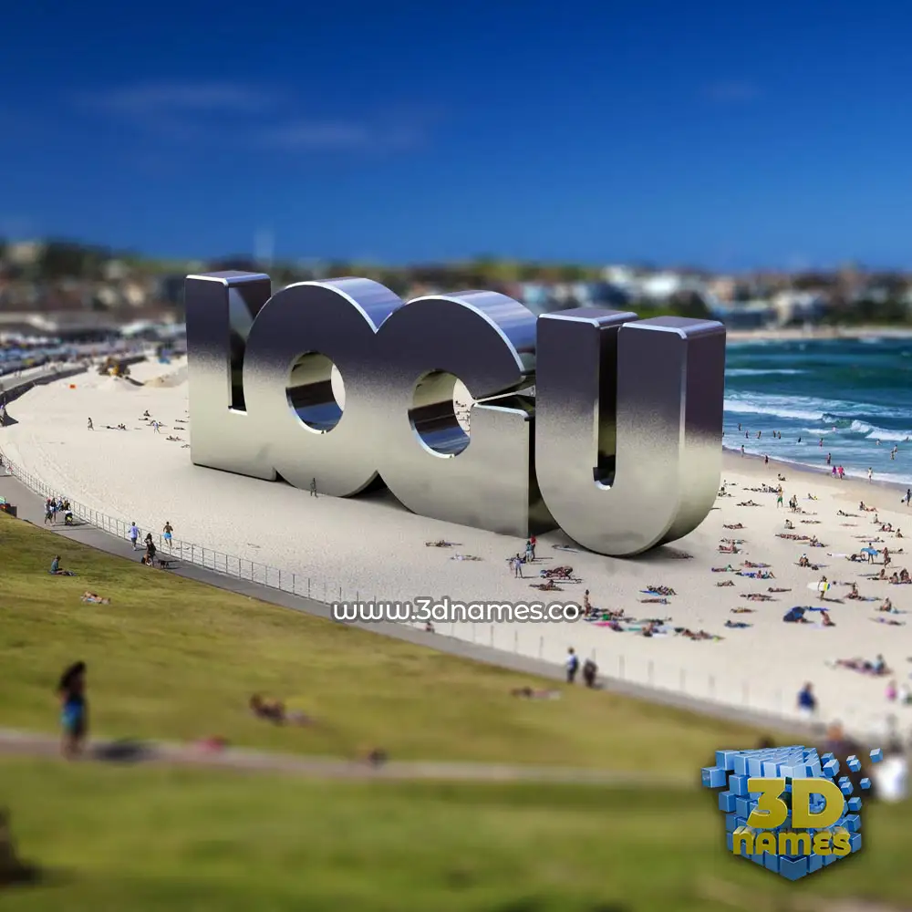 logu in Bondi Beach style - 3D name wallpaper