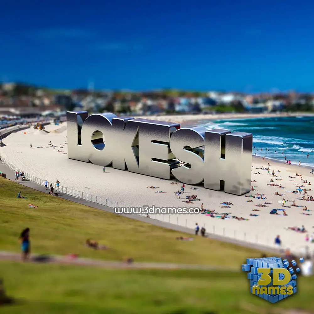lokesh in Bondi Beach style - 3D name wallpaper