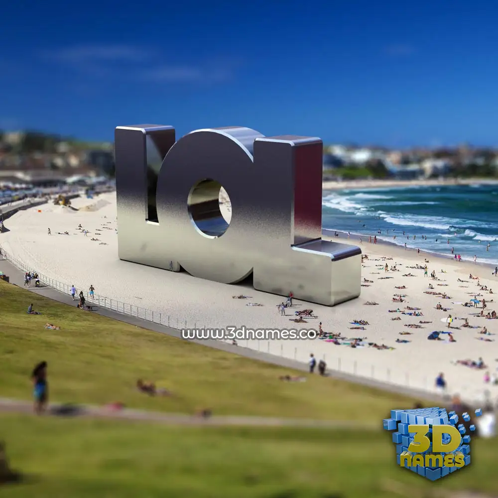 lol in Bondi Beach style - 3D name wallpaper