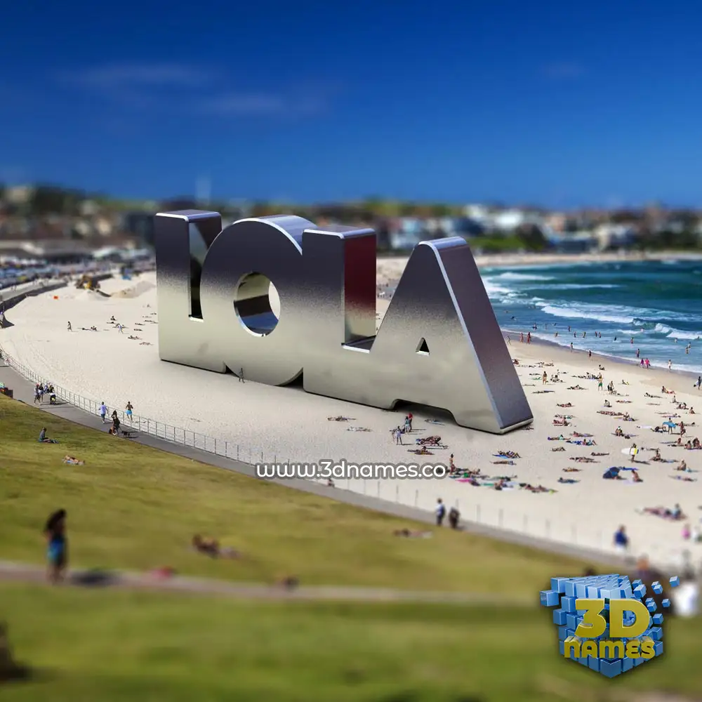 lola in Bondi Beach style - 3D name wallpaper