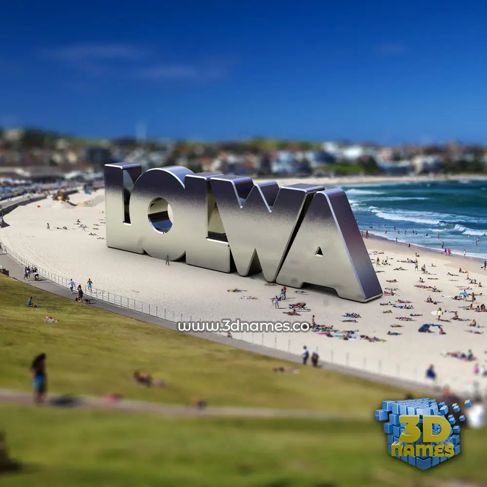 lolwa in Bondi Beach style - 3D name wallpaper