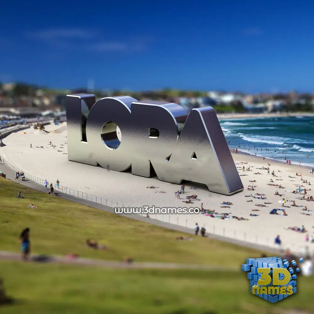 lora in Bondi Beach style - 3D name wallpaper