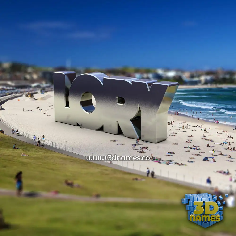 lory in Bondi Beach style - 3D name wallpaper