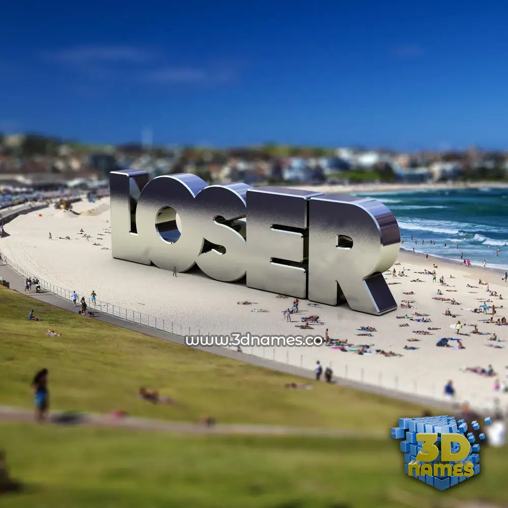 loser in Bondi Beach style - 3D name wallpaper