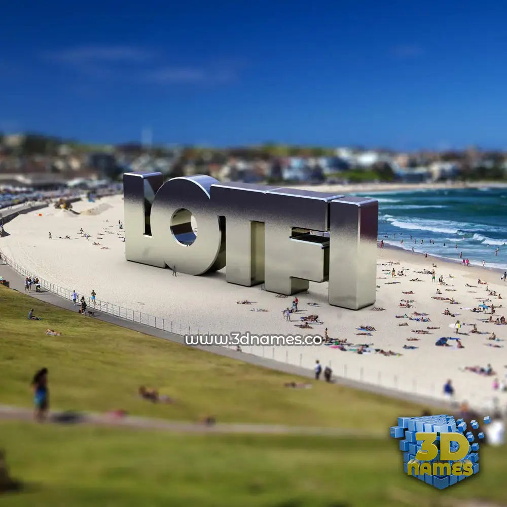 lotfi in Bondi Beach style - 3D name wallpaper