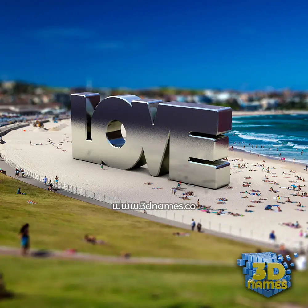 love in Bondi Beach style - 3D name wallpaper