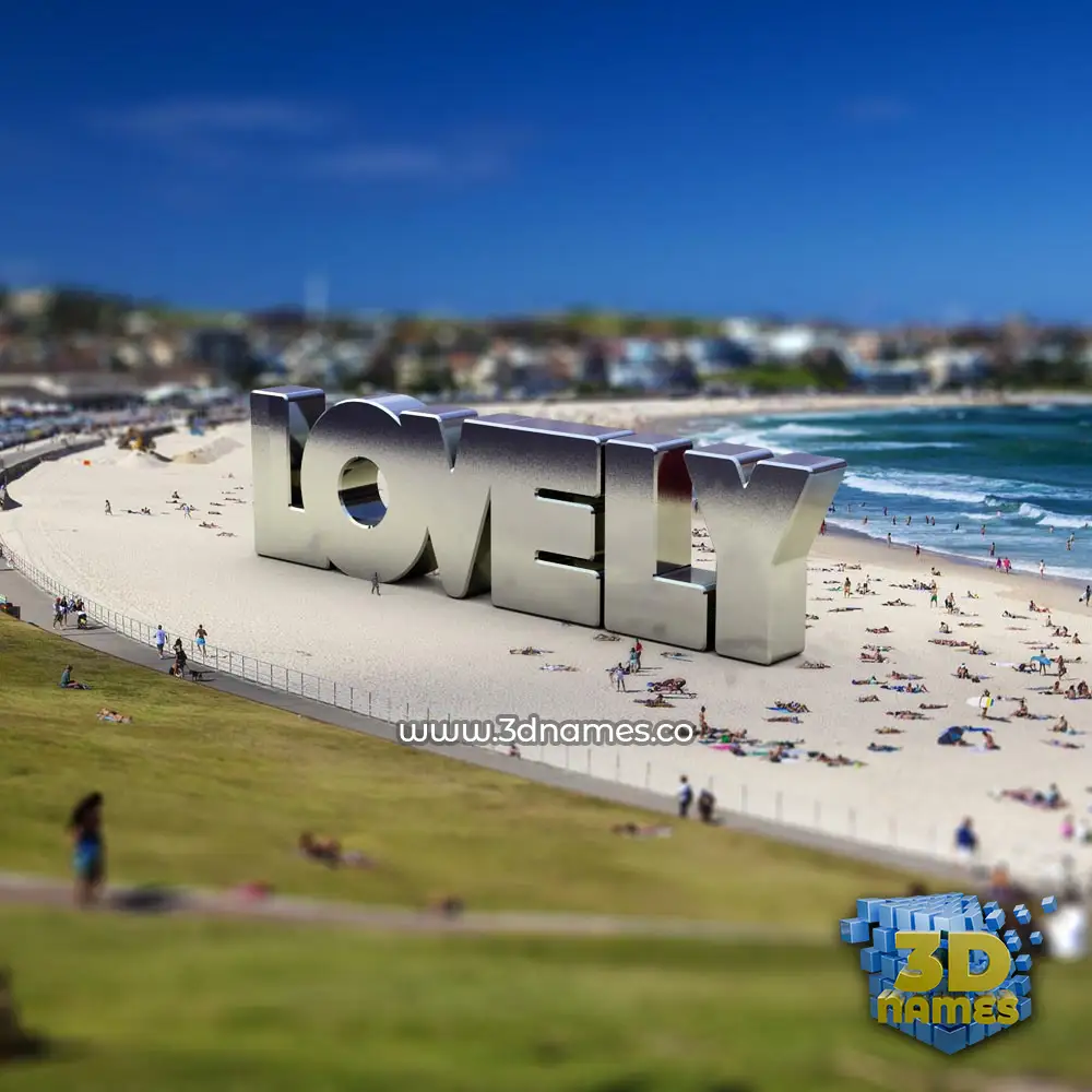 lovely in Bondi Beach style - 3D name wallpaper
