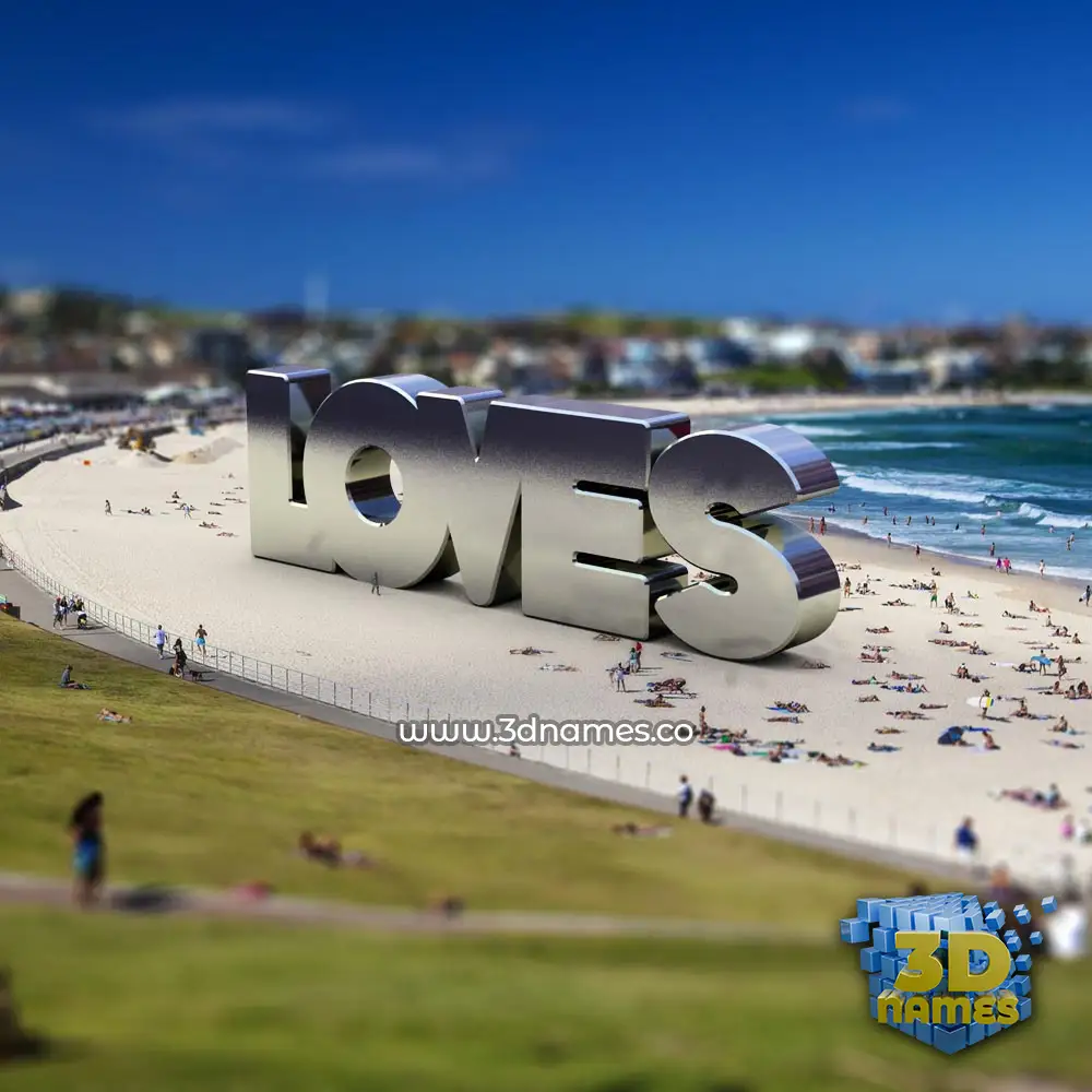 loves in Bondi Beach style - 3D name wallpaper