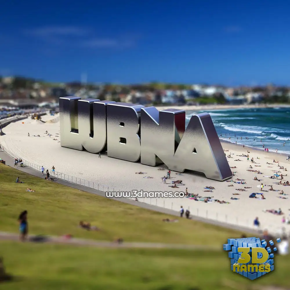 lubna in Bondi Beach style - 3D name wallpaper