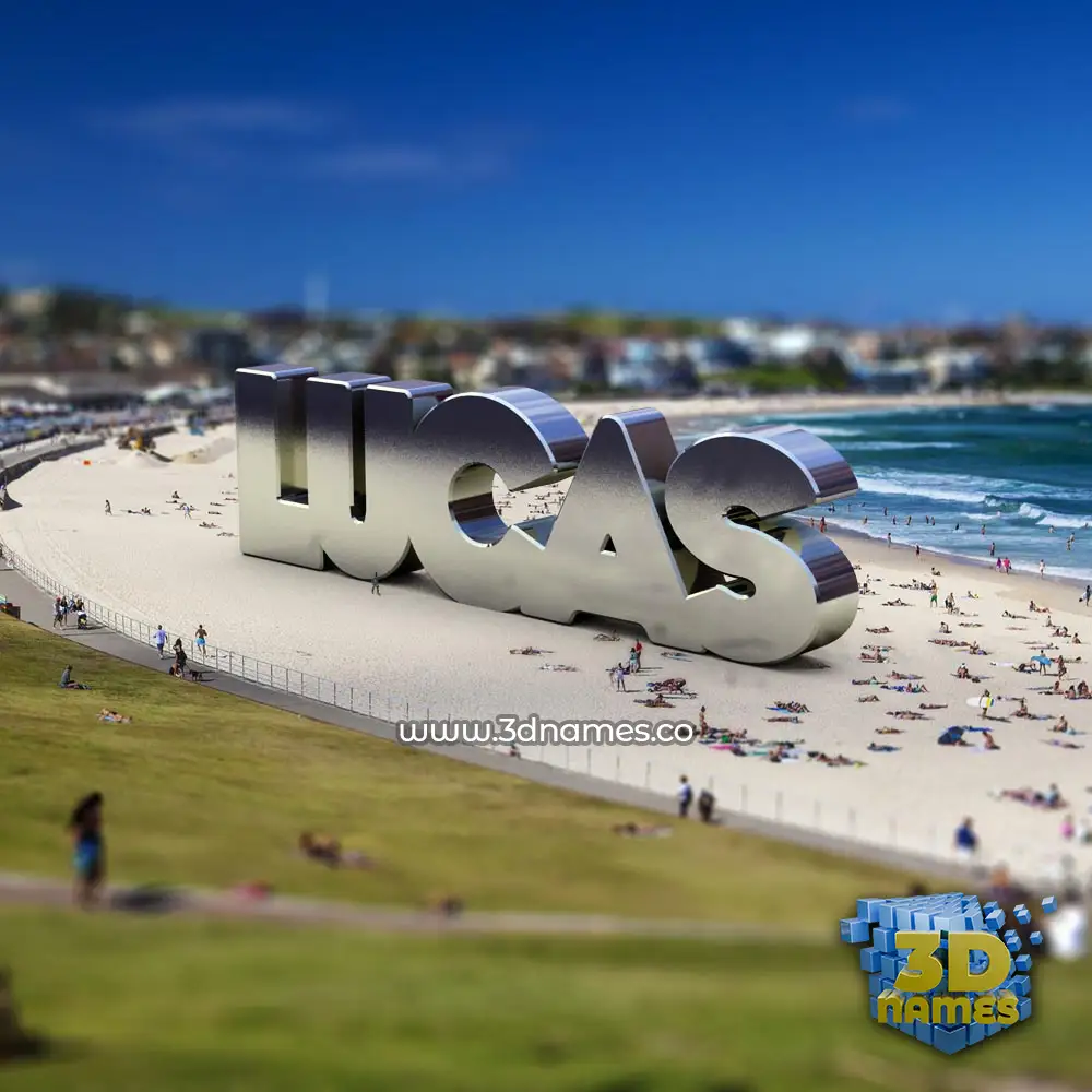 lucas in Bondi Beach style - 3D name wallpaper